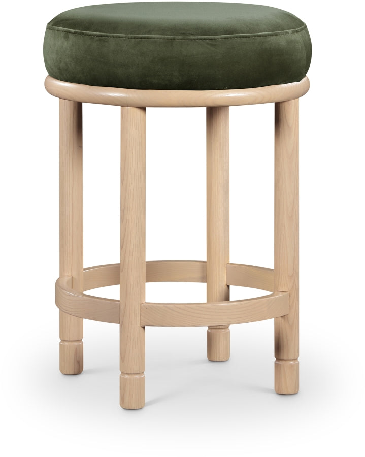 Monette Velvet Upholstered Counter Stool — 976-C - Green - 976Green-C