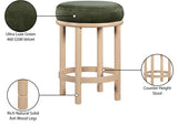 Monette Velvet Upholstered Counter Stool — 976-C - Green - 976Green-C Infographic
