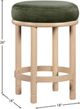Monette Velvet Upholstered Counter Stool — 976-C - Green - 976Green-C Dim