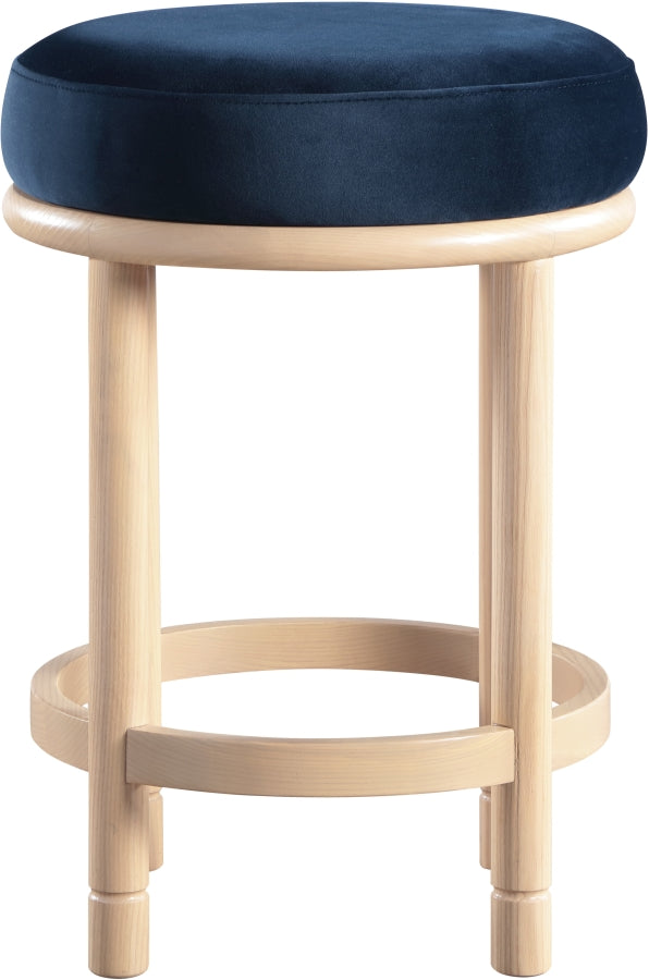 Monette Velvet Upholstered Counter Stool — 976-C - Blue - 976Navy-C alternate view 2
