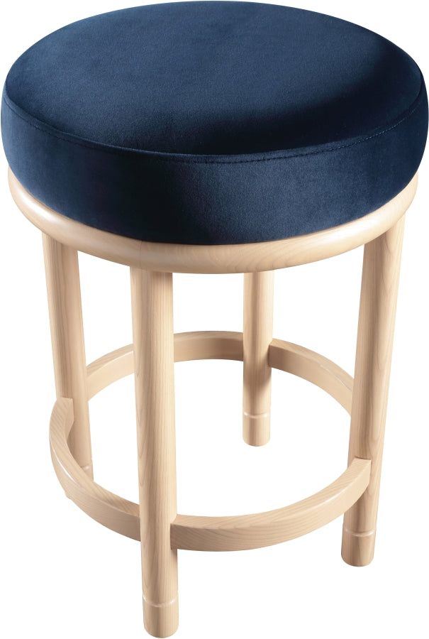 Monette Velvet Upholstered Counter Stool — 976-C - Blue - 976Navy-C alternate view 4