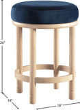 Monette Velvet Upholstered Counter Stool — 976-C - Blue - 976Navy-C Dim