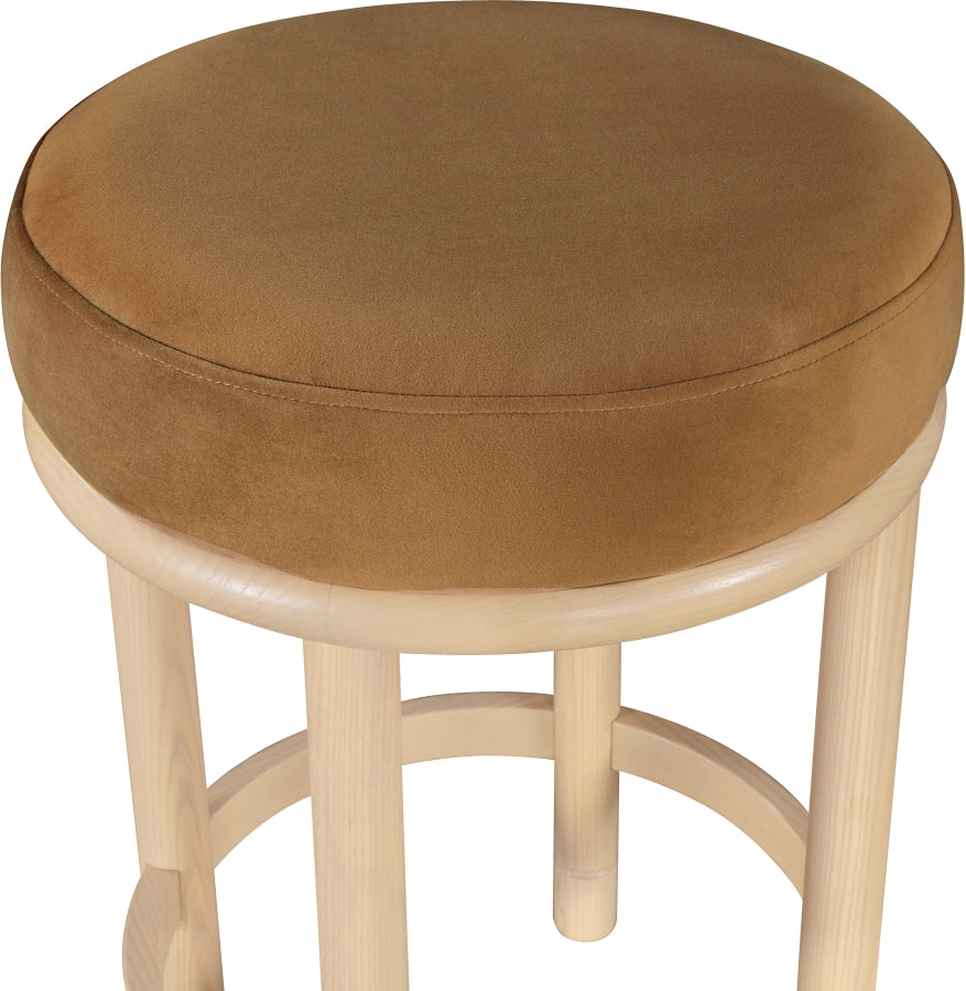 Monette Velvet Upholstered Counter Stool — 976-C - Saddle - 976Saddle-C alternate view 3