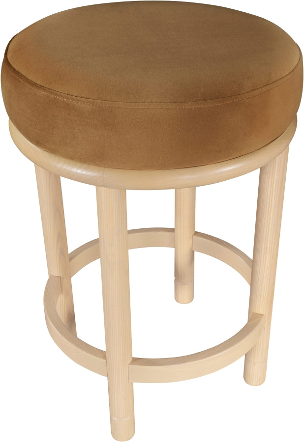 Monette Velvet Upholstered Counter Stool — 976-C - Saddle - 976Saddle-C alternate view 4