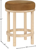 Monette Velvet Upholstered Counter Stool — 976-C - Saddle - 976Saddle-C Dim