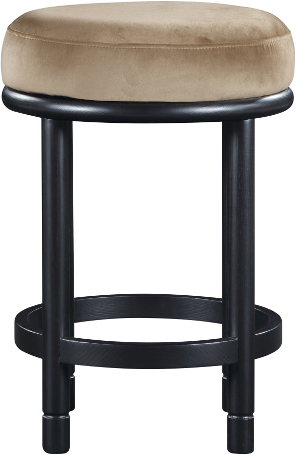 Monette Velvet Upholstered Counter Stool — 977-C - Beige - 977Beige-C alternate view 2