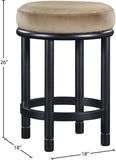 Monette Velvet Upholstered Counter Stool — 977-C - Beige - 977Beige-C Dim