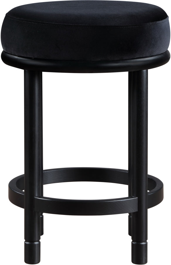 Monette Velvet Upholstered Counter Stool — 977-C - Black - 977Black-C alternate view 2