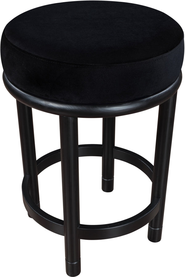 Monette Velvet Upholstered Counter Stool — 977-C - Black - 977Black-C alternate view 4