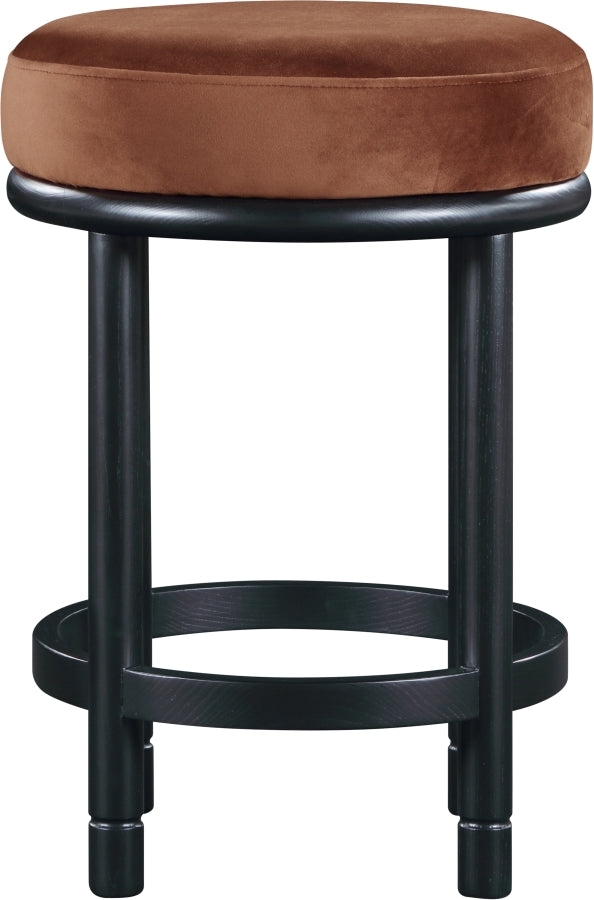 Monette Velvet Upholstered Counter Stool — 977-C - Cognac - 977Cognac-C alternate view 2
