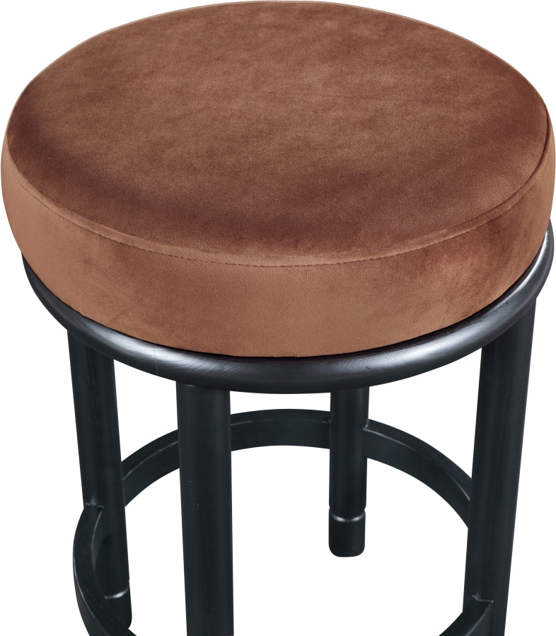 Monette Velvet Upholstered Counter Stool — 977-C - Cognac - 977Cognac-C alternate view 3