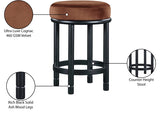 Monette Velvet Upholstered Counter Stool — 977-C - Cognac - 977Cognac-C Infographic