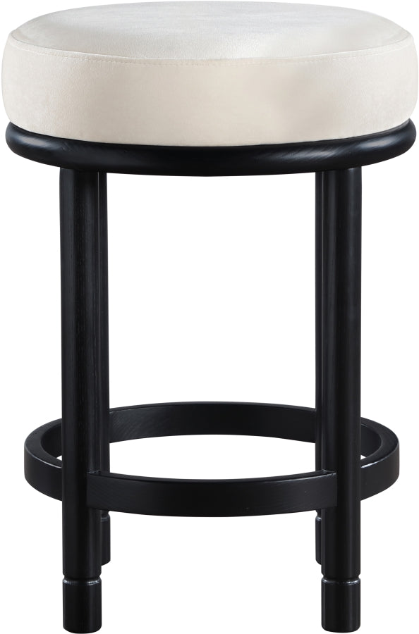 Monette Velvet Upholstered Counter Stool — 977-C - Cream - 977Cream-C alternate view 2
