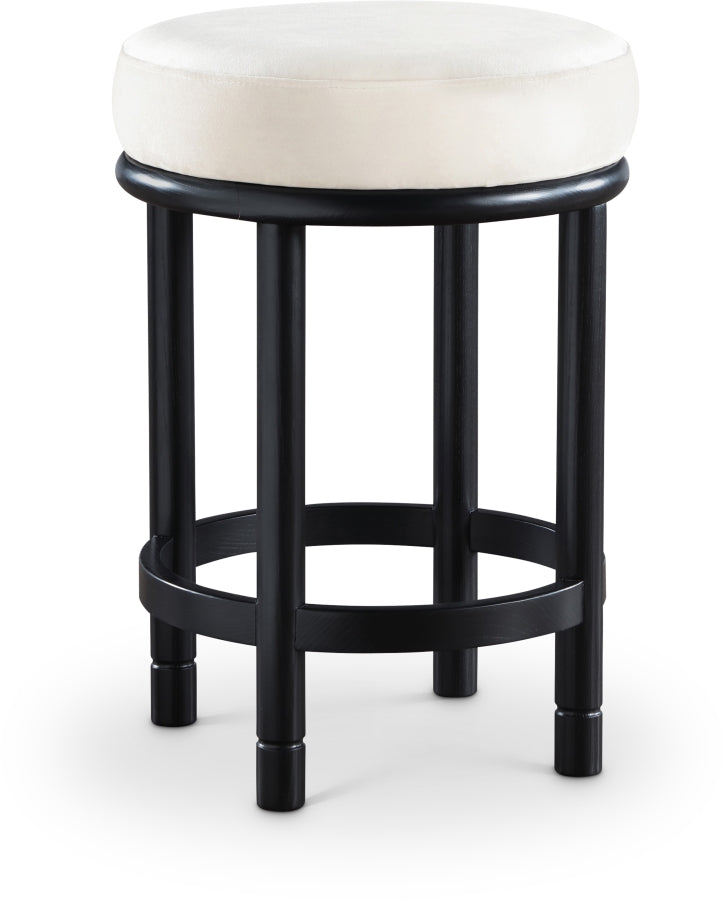Monette Velvet Upholstered Counter Stool — 977-C - Cream - 977Cream-C