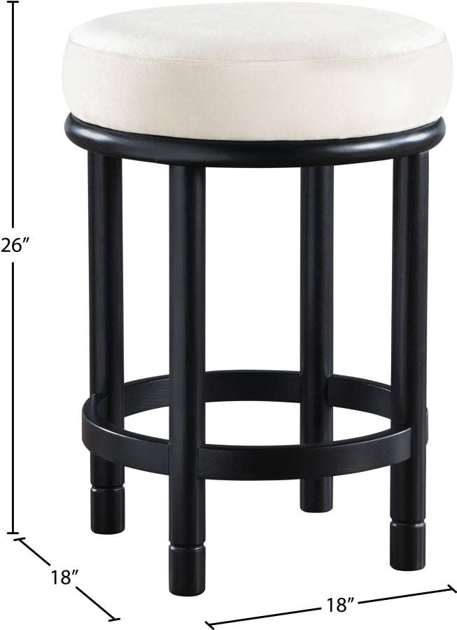 Monette Velvet Upholstered Counter Stool — 977-C - Cream - 977Cream-C Dim