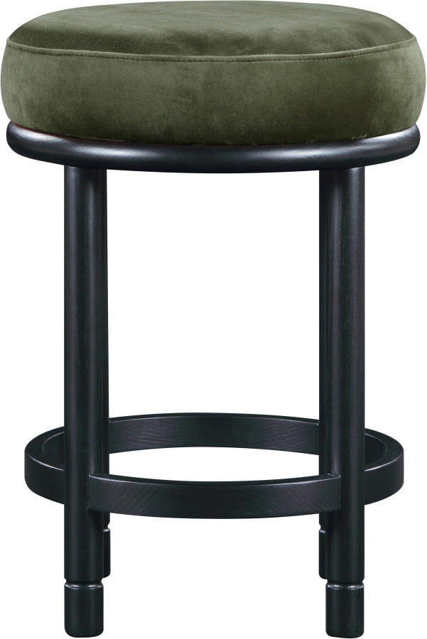 Monette Velvet Upholstered Counter Stool — 977-C - Green - 977Green-C alternate view 2