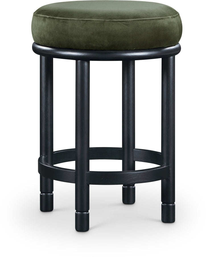 Monette Velvet Upholstered Counter Stool — 977-C - Green - 977Green-C