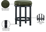 Monette Velvet Upholstered Counter Stool — 977-C - Green - 977Green-C Infographic