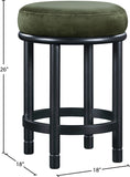 Monette Velvet Upholstered Counter Stool — 977-C - Green - 977Green-C Dim