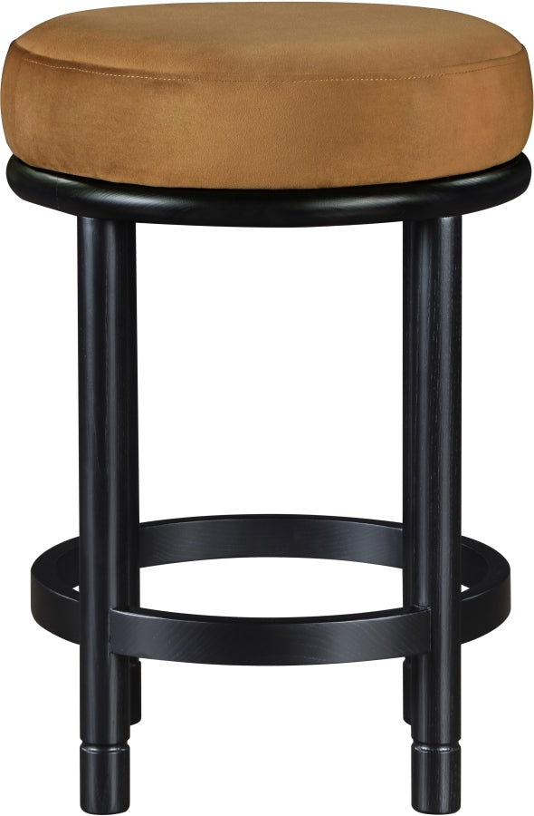 Monette Velvet Upholstered Counter Stool — 977-C - Saddle - 977Saddle-C alternate view 2