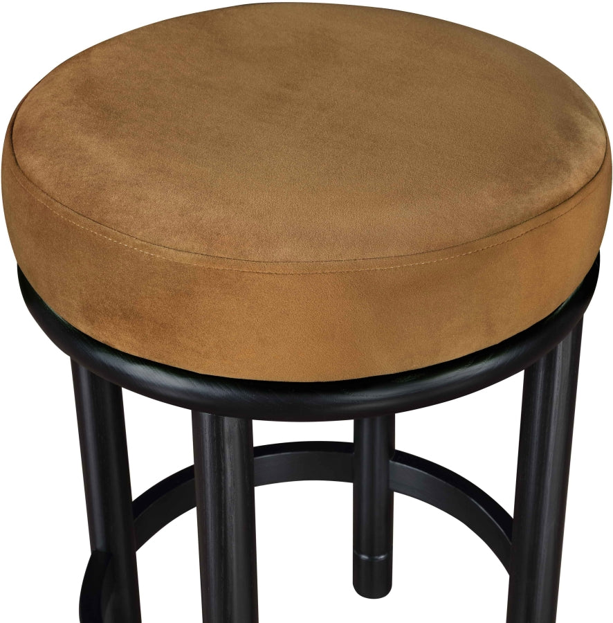 Monette Velvet Upholstered Counter Stool — 977-C - Saddle - 977Saddle-C alternate view 3