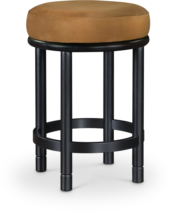 Monette Velvet Upholstered Counter Stool — 977-C - Saddle - 977Saddle-C