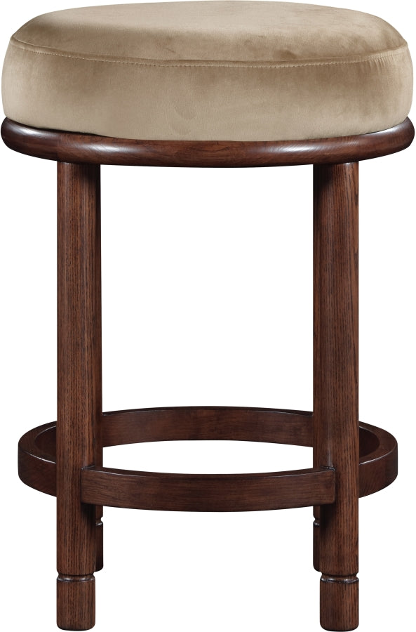 Monette Velvet Upholstered Counter Stool — 978-C - Beige - 978Beige-C alternate view 2
