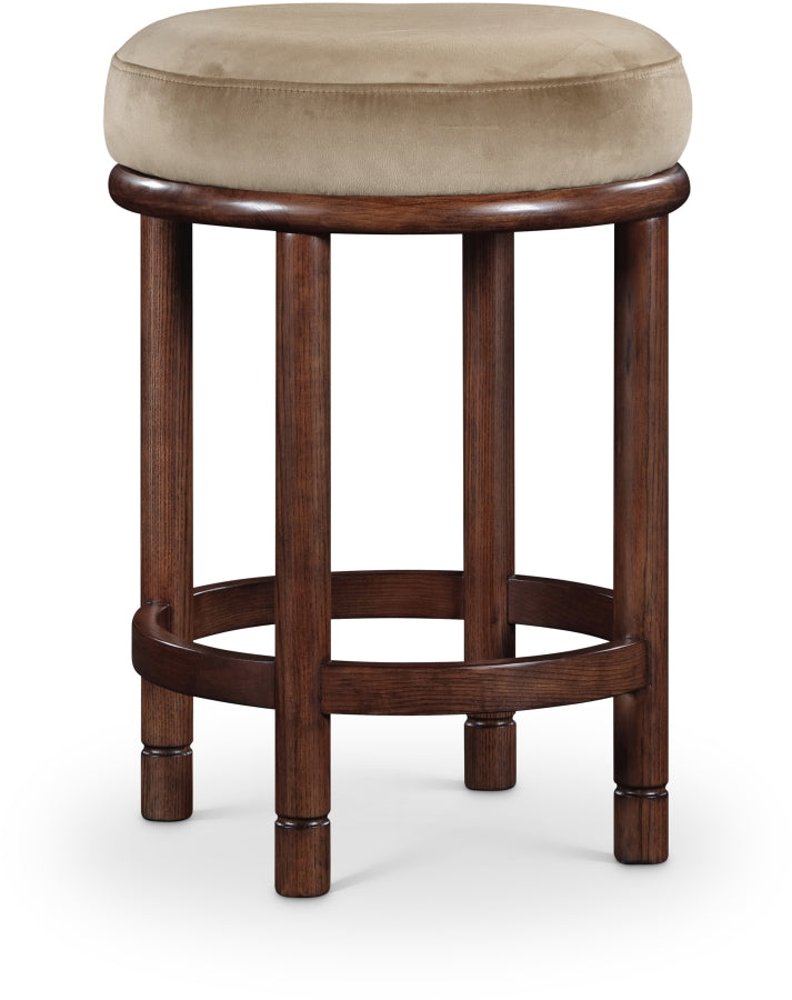 Monette Velvet Upholstered Counter Stool — 978-C - Beige - 978Beige-C