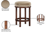 Monette Velvet Upholstered Counter Stool — 978-C - Beige - 978Beige-C Infographic