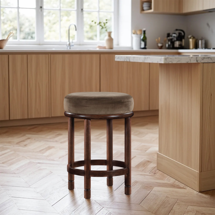 Monette Velvet Upholstered Counter Stool — 978-C - Brown - 978Brown-C alternate view 1