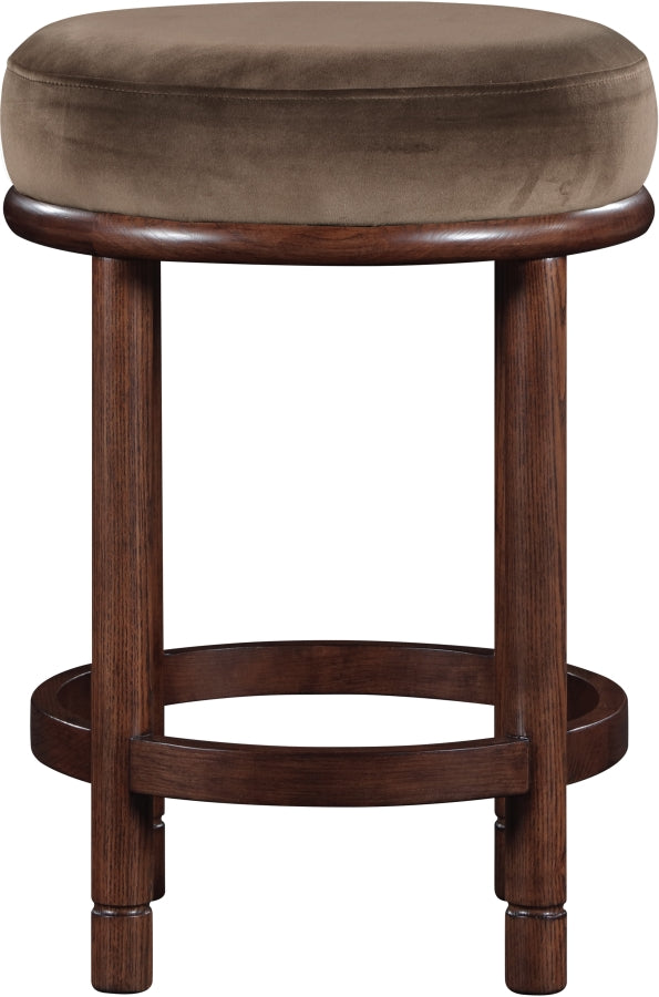 Monette Velvet Upholstered Counter Stool — 978-C - Brown - 978Brown-C alternate view 2