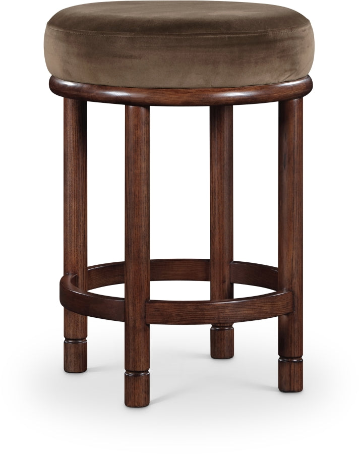 Monette Velvet Upholstered Counter Stool — 978-C - Brown - 978Brown-C