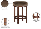 Monette Velvet Upholstered Counter Stool — 978-C - Brown - 978Brown-C Infographic
