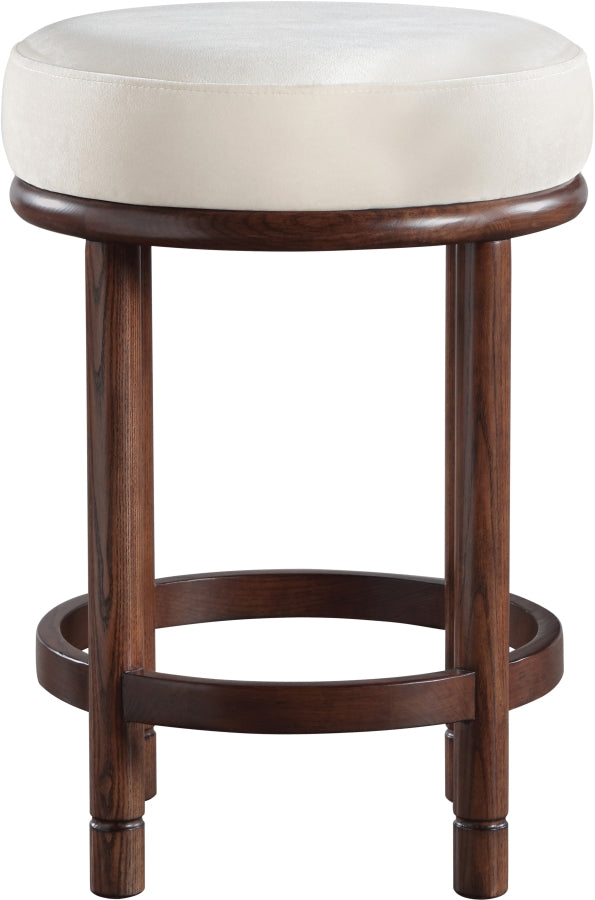 Monette Velvet Upholstered Counter Stool — 978-C - Cream - 978Cream-C alternate view 2