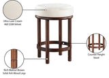 Monette Velvet Upholstered Counter Stool — 978-C - Cream - 978Cream-C Infographic