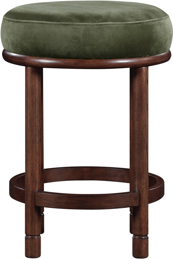Monette Velvet Upholstered Counter Stool — 978-C - Green - 978Green-C alternate view 2