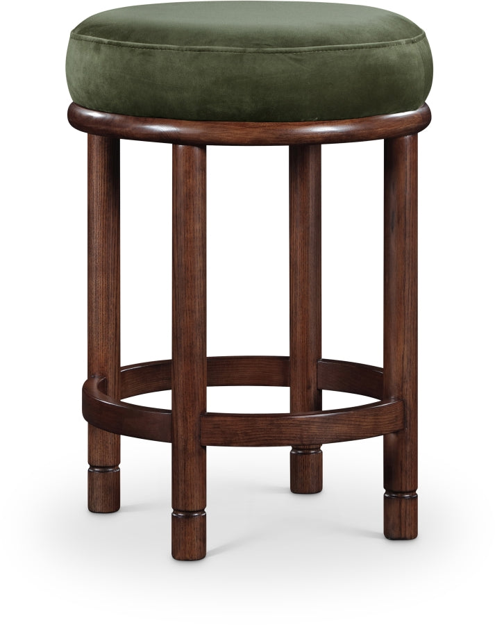 Monette Velvet Upholstered Counter Stool — 978-C - Green - 978Green-C