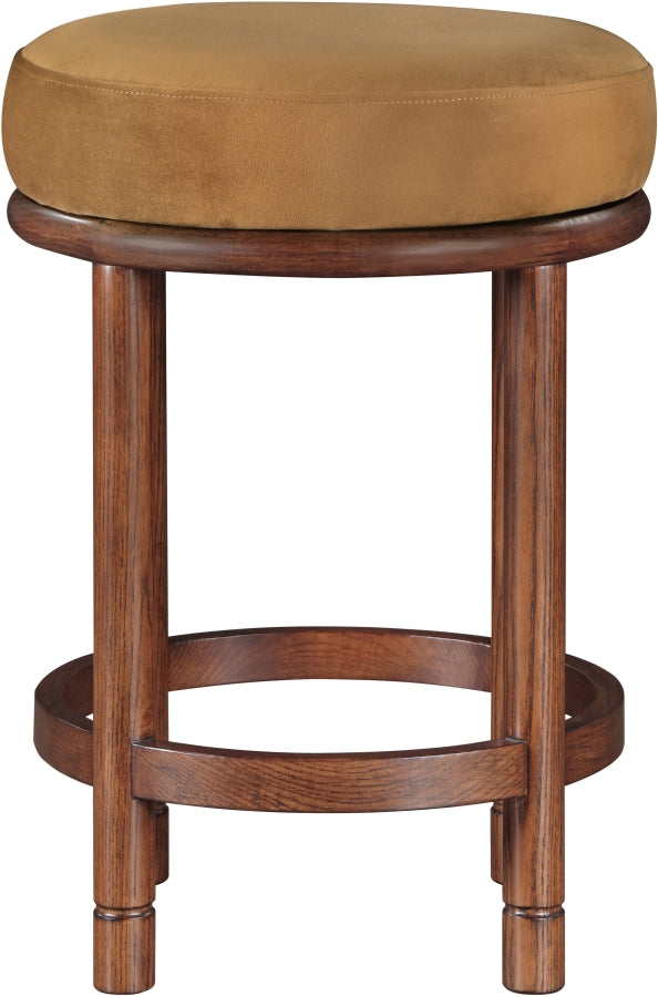 Monette Velvet Upholstered Counter Stool — 978-C - Saddle - 978Saddle-C alternate view 2