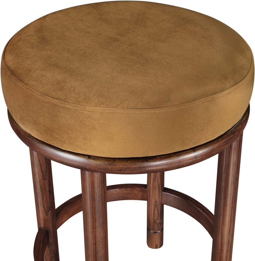 Monette Velvet Upholstered Counter Stool — 978-C - Saddle - 978Saddle-C alternate view 3