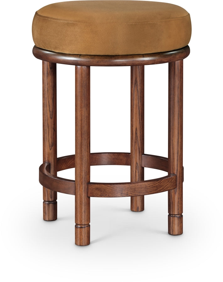 Monette Velvet Upholstered Counter Stool — 978-C - Saddle - 978Saddle-C
