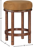 Monette Velvet Upholstered Counter Stool — 978-C - Saddle - 978Saddle-C Dim