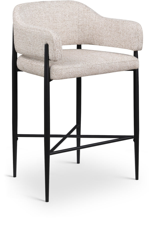 Dame Fabric Upholstered Counter Stool — 975-C - Beige - 975Beige-C