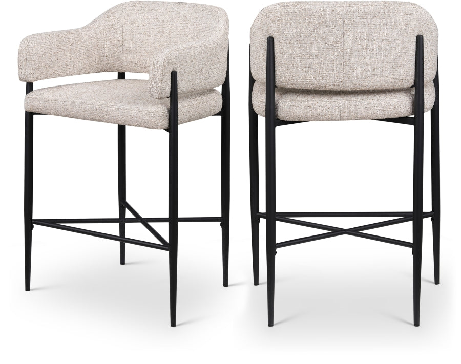 Dame Fabric Upholstered Counter Stool — 975-C - Beige - 975Beige-C Double Chair