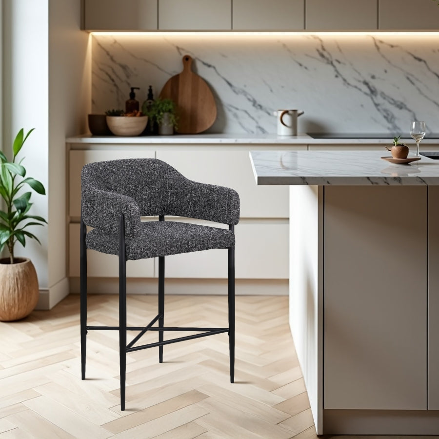 Dame Fabric Upholstered Counter Stool — 975-C - Black - 975Black-C alternate view 1