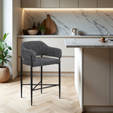 Dame Fabric Upholstered Counter Stool — 975-C - Black - 975Black-C alternate view 1
