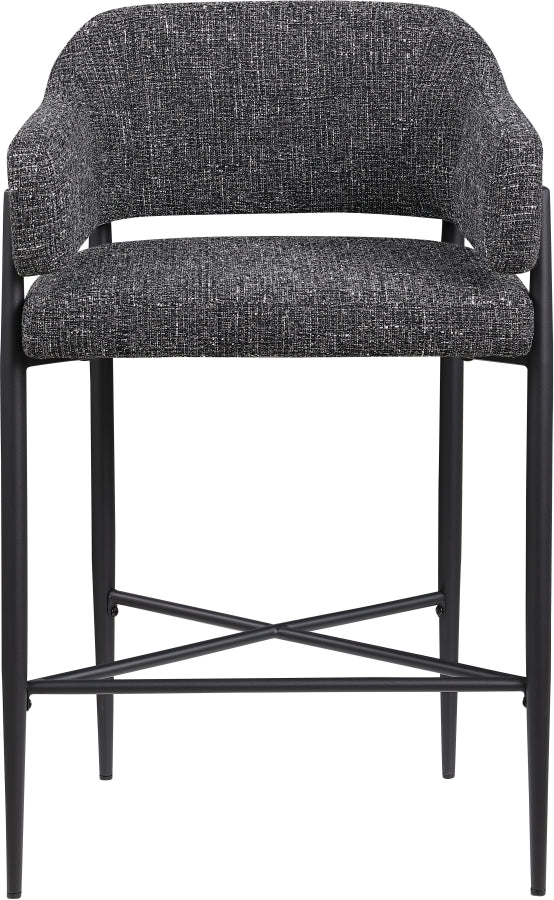 Dame Fabric Upholstered Counter Stool — 975-C - Black - 975Black-C alternate view 2