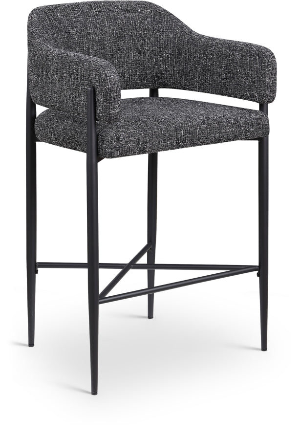 Dame Fabric Upholstered Counter Stool — 975-C - Black - 975Black-C