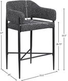 Dame Fabric Upholstered Counter Stool — 975-C - Black - 975Black-C Dim