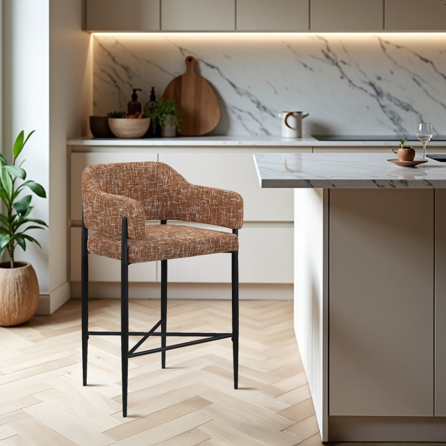 Dame Fabric Upholstered Counter Stool — 975-C - Cognac - 975Cognac-C alternate view 1