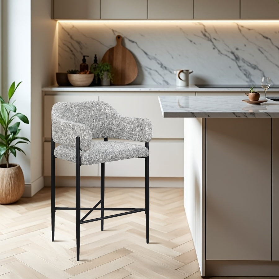 Dame Fabric Upholstered Counter Stool — 975-C - Grey - 975Grey-C alternate view 1